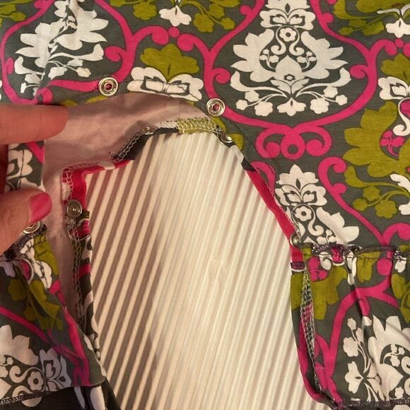 Boutique Romper Ruffled Legs Polka Dot & Damask 12 Month - Picture 6 of 7